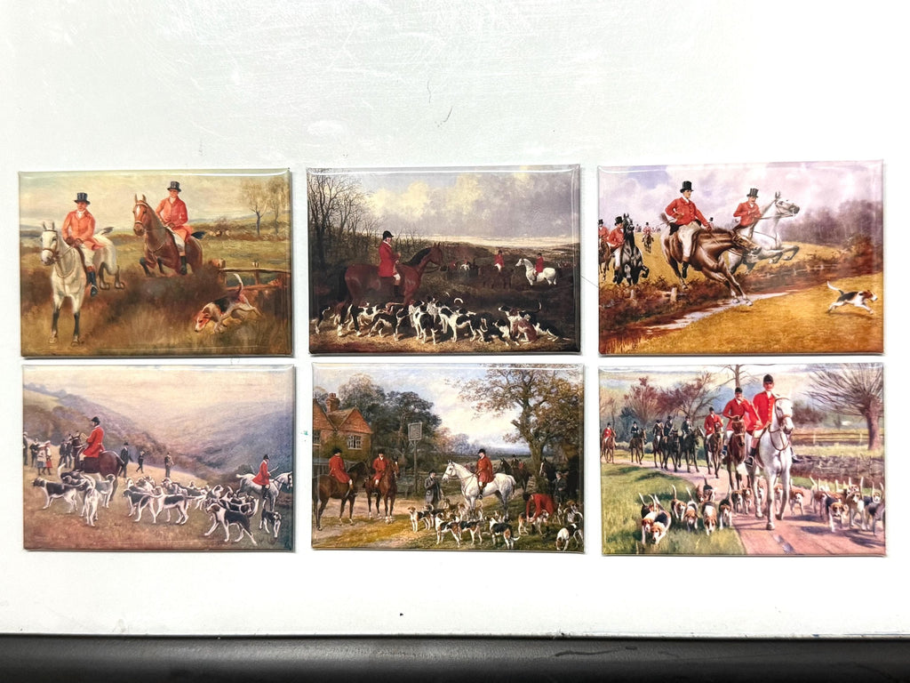 6 Equestrian fridge magnets or pinback buttons  2x3 inch