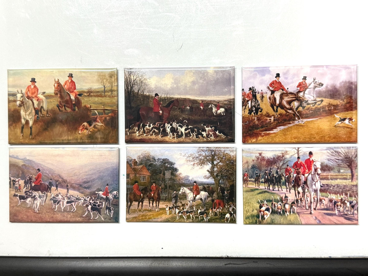 6 Equestrian fridge magnets or pinback buttons  2x3 inch
