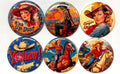 6 Cowgirl Fridge Magnets, pinbacks, flatbacks and more.  Choose your size/style. (s3)