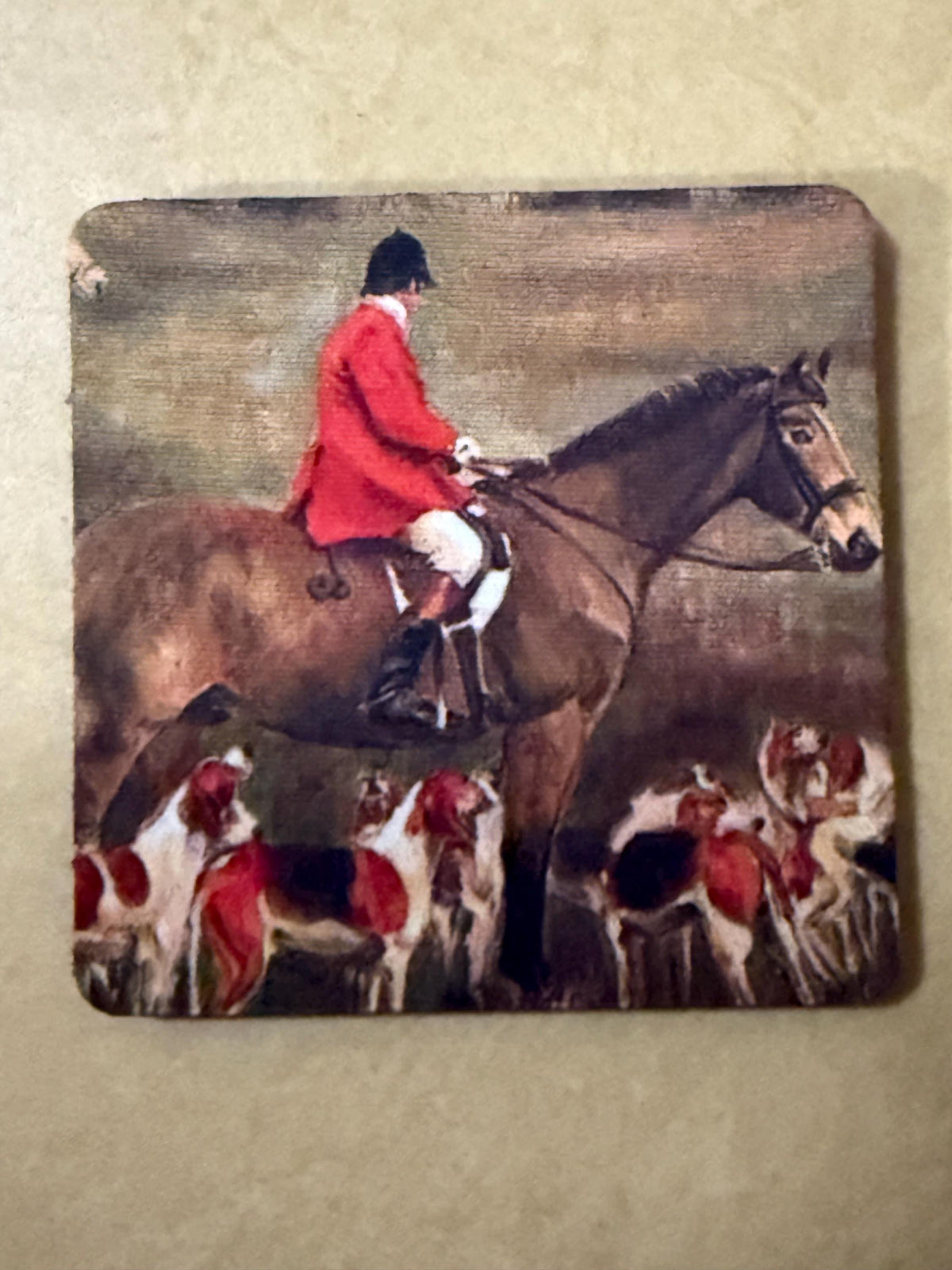 2 Coasters with Pictures of Equestrian Fox Hunting images