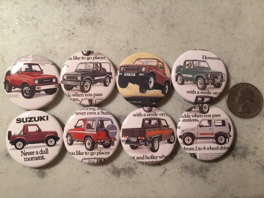 Suzuki Samurai Buttons: Vintage Pictures, Various Styles