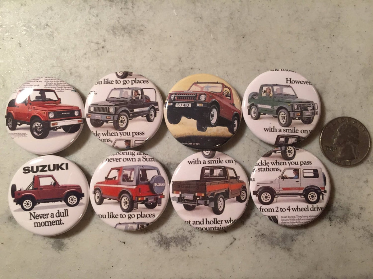 Suzuki Samurai Buttons: Vintage Pictures, Various Styles