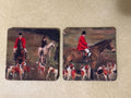 2 Coasters with Pictures of Equestrian Fox Hunting images