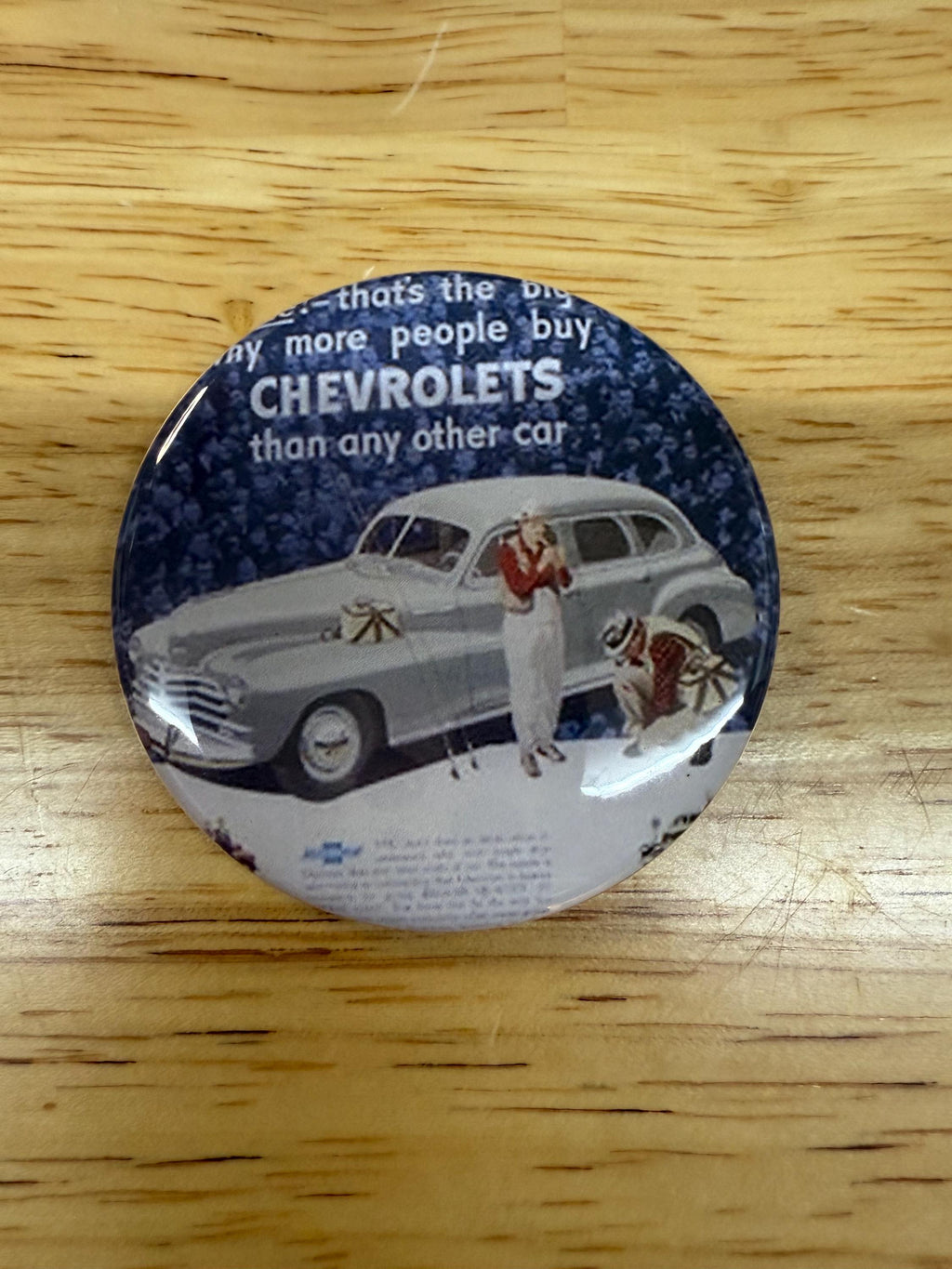Chevy Fleetline Buttons: Vintage Car Pinback, Magnet, or Keychain