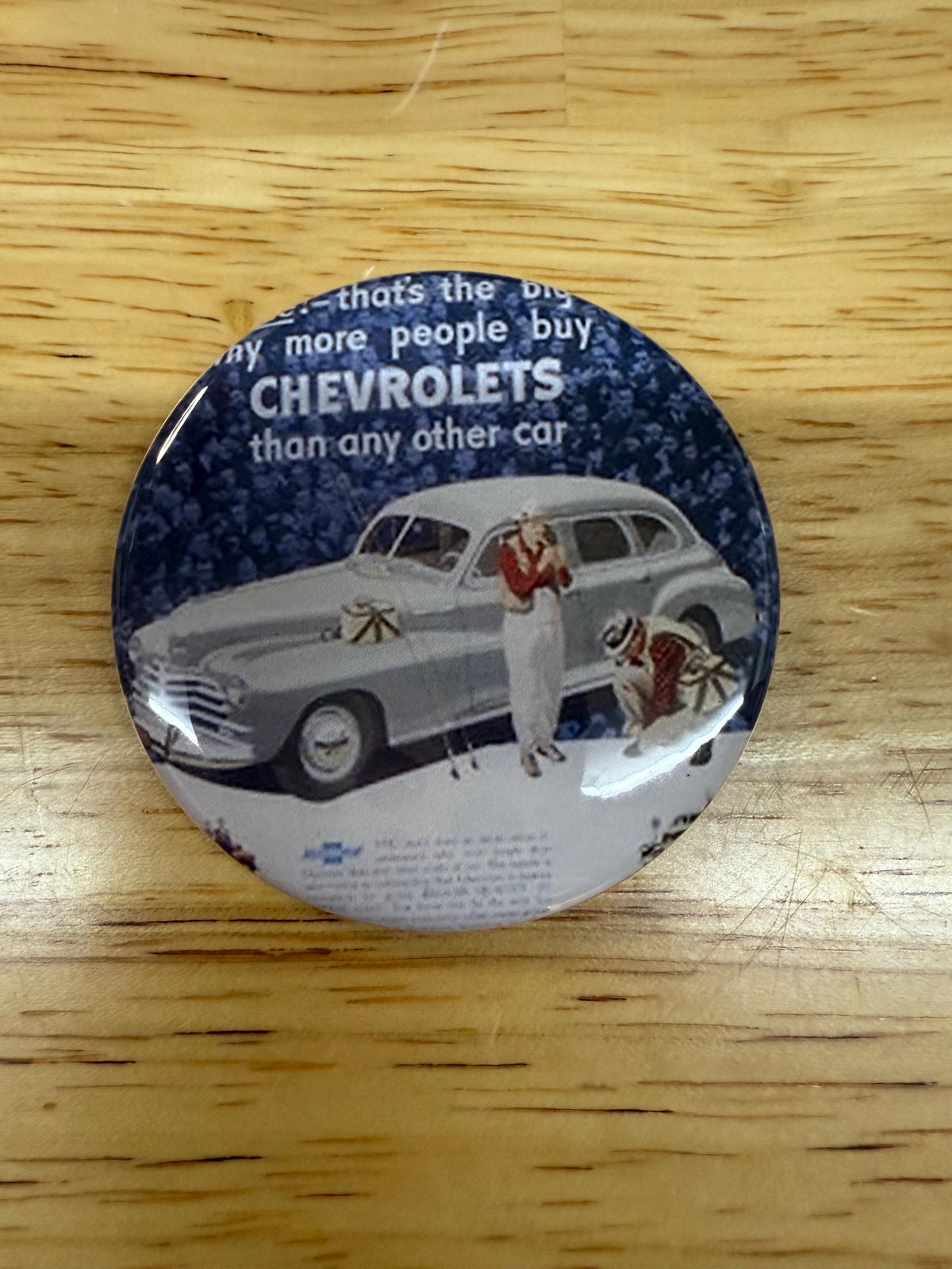 Chevy Fleetline Buttons: Vintage Car Pinback, Magnet, or Keychain