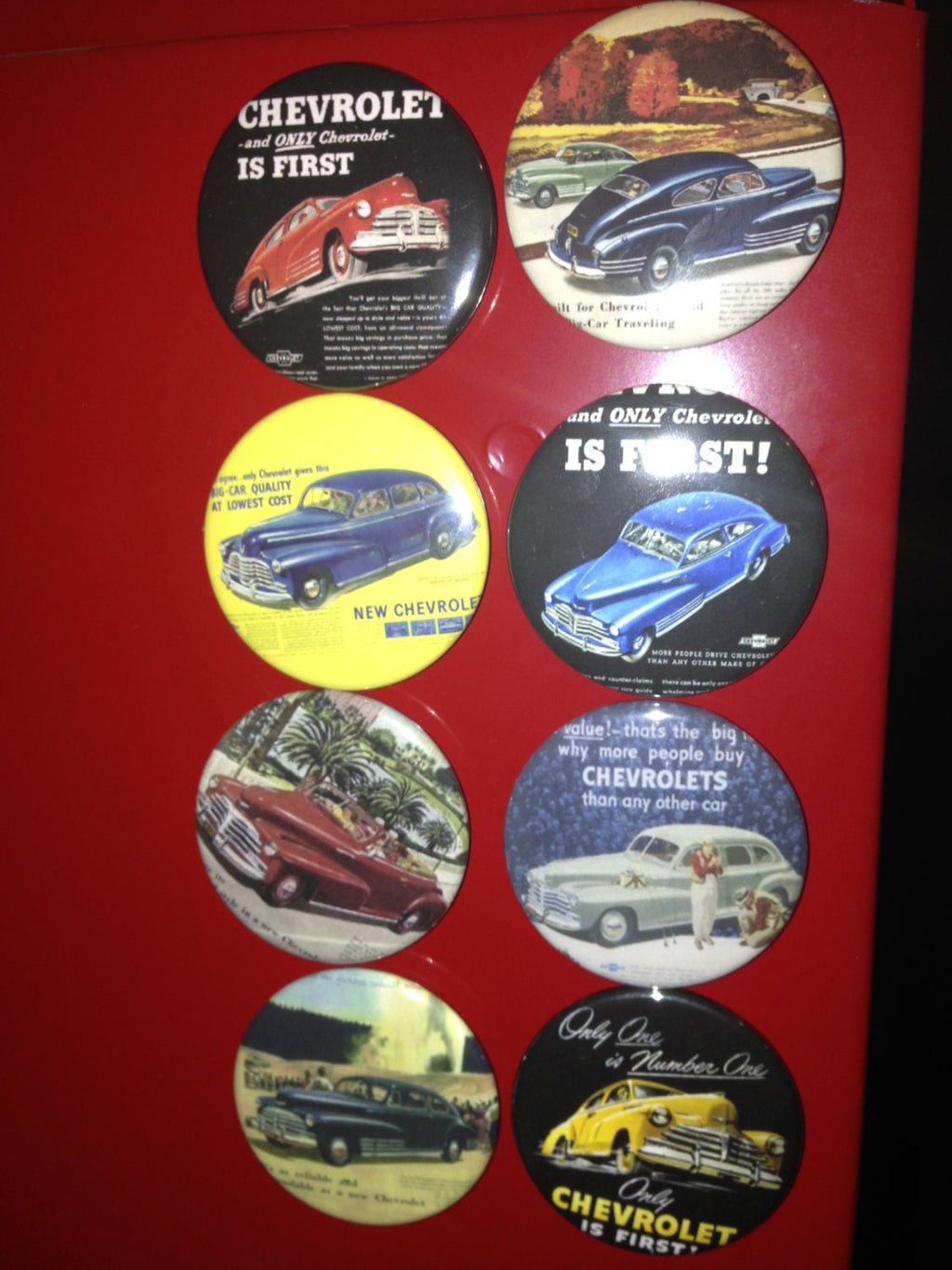 Chevy Fleetline Buttons: Vintage Car Pinback, Magnet, or Keychain