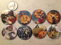Vintage Halloween Magnet Set: Spooky Witch & Pumpkin Designs
