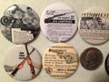 5 Gun Ads buttons in magnets, or flatbacks, or pinbacks