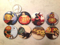 Vintage Halloween Fridge Magnets: 1.5" Pinback Set