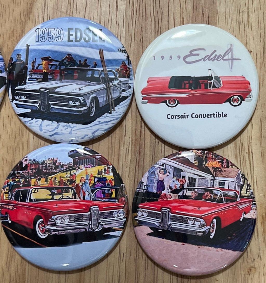 Ford Edsel Corsair Buttons: Pinback, Magnet, Flatback & More