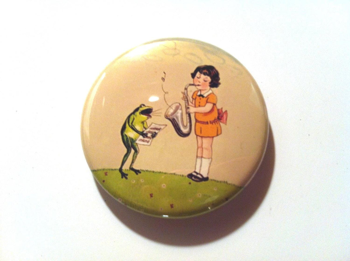 Frog Fridge Magnets: Vintage Toad Art, Set of 8