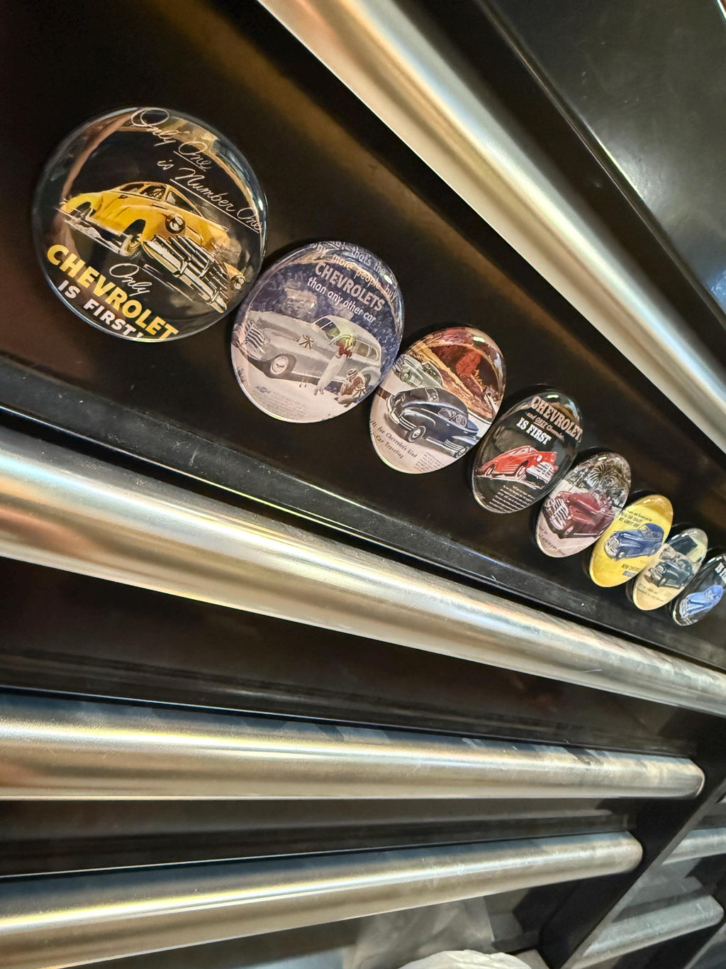 Chevy Fleetline Buttons: Vintage Car Pinback, Magnet, or Keychain