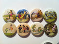 Frog Fridge Magnets: Vintage Toad Art, Set of 8