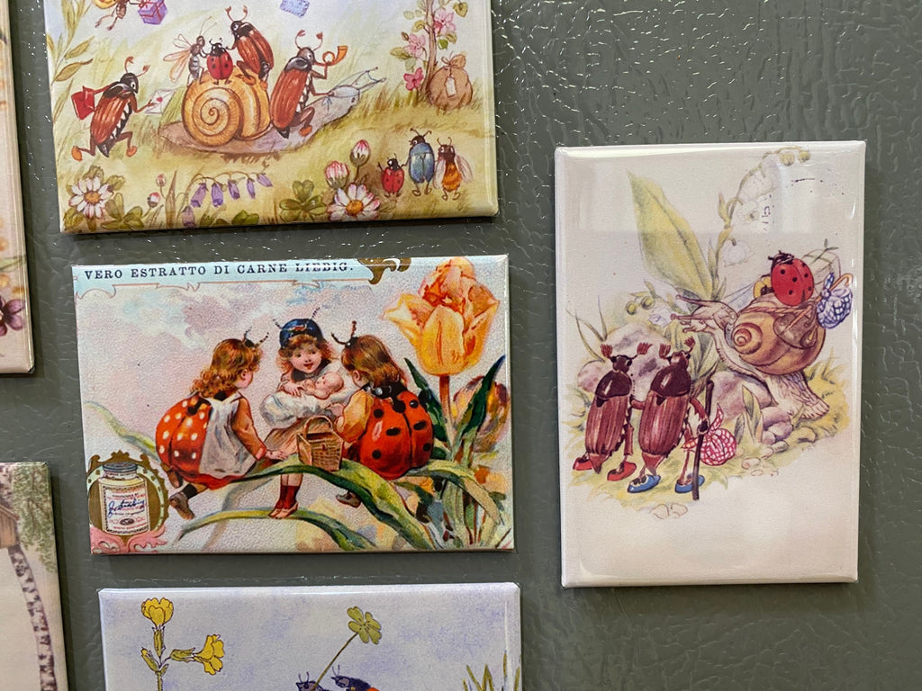 Vintage lady bug magnets 2x3 inch