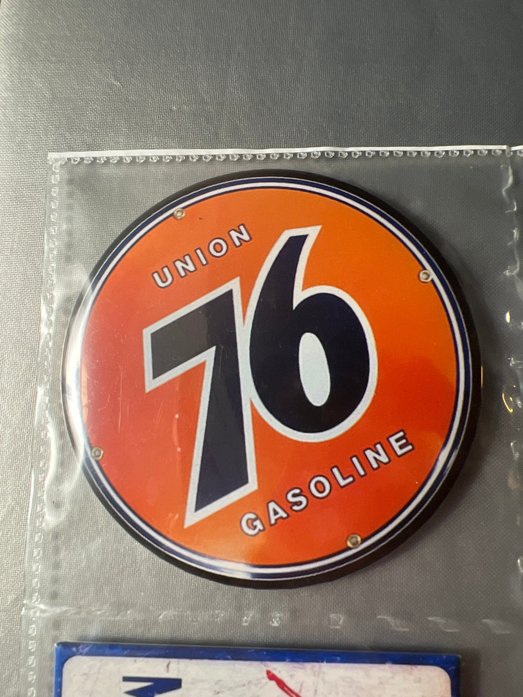 6 Gas Station Button Magnets, different sizes setB