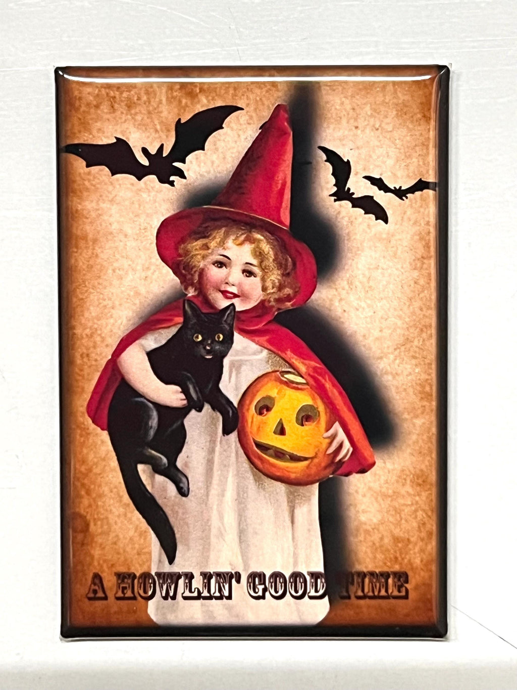6 vintage halloween fridge magnets size 2x3"