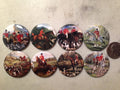 8 Fox Hunting, Equestrian, Hound dog Fridge Magnets, Flatback (no Magnet) or Pinback button