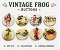 Vintage Frog Magnet Set: Reptile Toad Picture Buttons