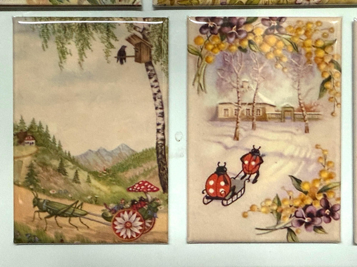 Vintage lady bug magnets 2x3 inch