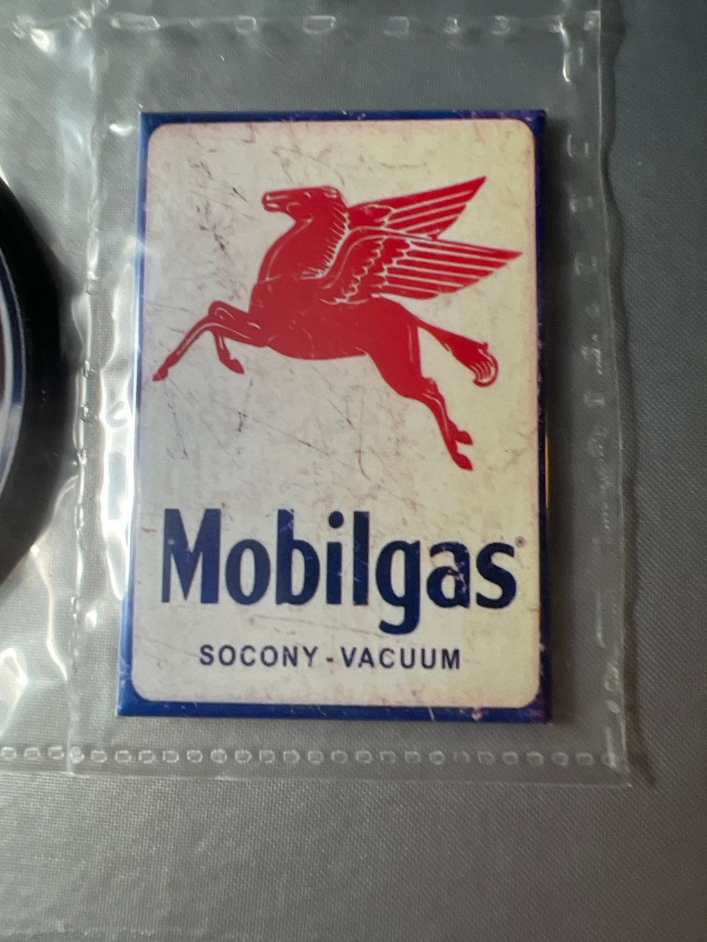 6 Gas Station Button Magnets, different sizes setB
