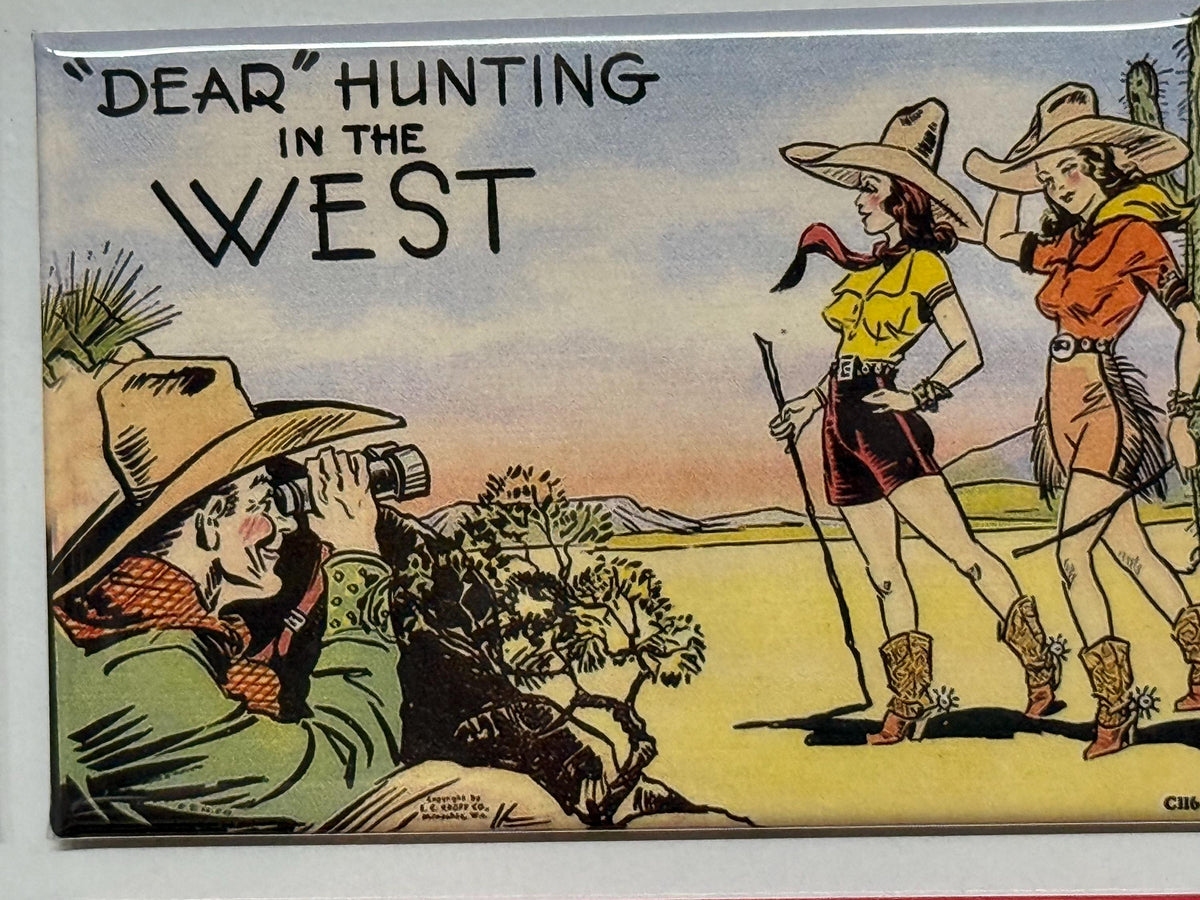 6 vintage old west post cards fridge magnets size 2x3"