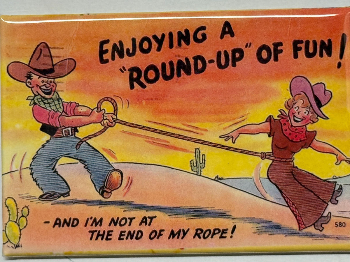 6 vintage old west post cards fridge magnets size 2x3"