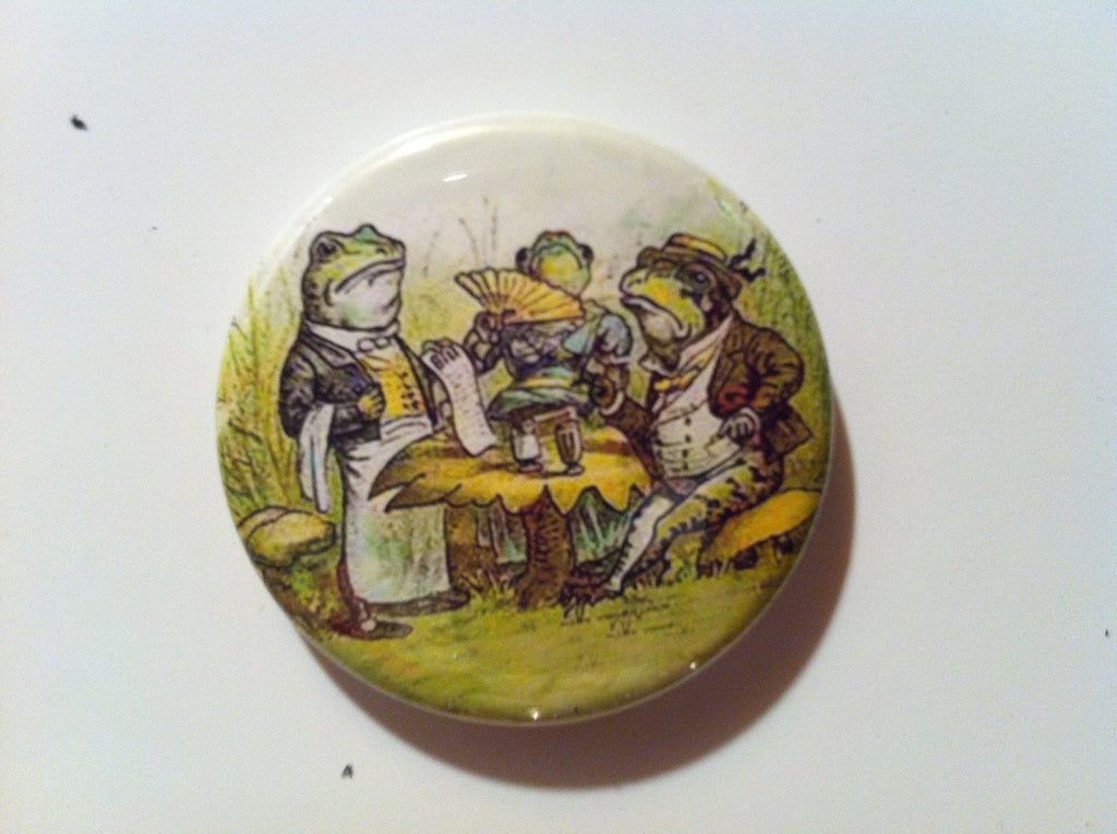 Frog Fridge Magnets: Vintage Toad Art, Set of 8