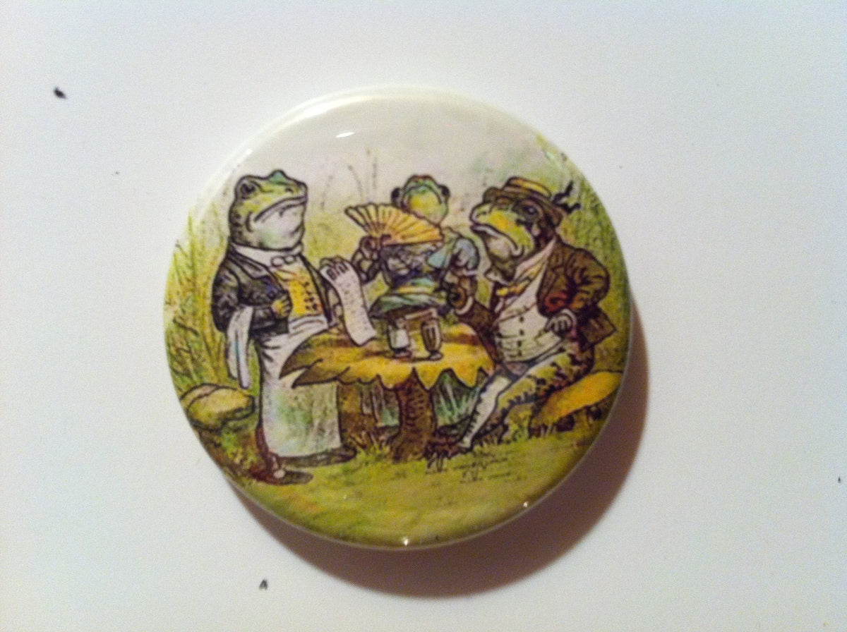 Frog Fridge Magnets: Vintage Toad Art, Set of 8