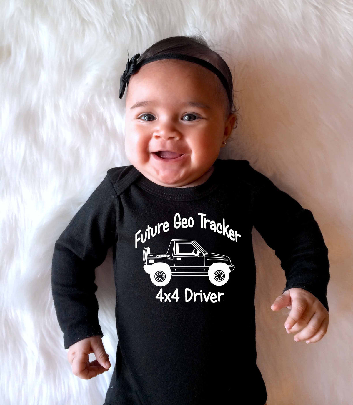 Geo Tracker 2 Door or 4 Door "Future 4x4 Driver" Baby Onesies or Toddler T-Shirt