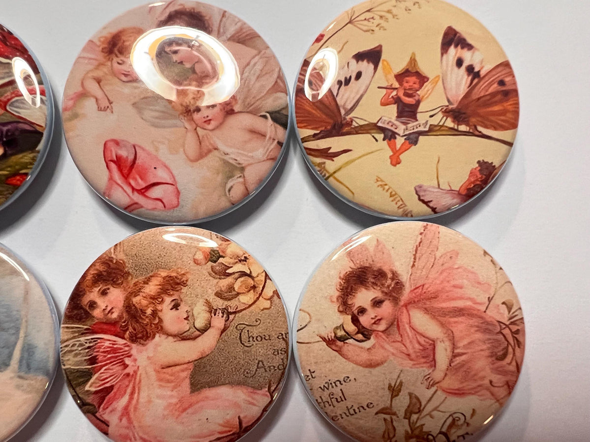 6 Fairy and Gnomes Fridge Magnets.  Choose your size/style. (S1)
