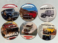 6 Toyota Land Cruiser, Pin-back buttons or Magnet Buttons. Several sizes/styles available (set2)