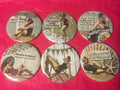6 Beach Ladies Pinbacks or Magnet Buttons. Set 4.  Several sizes/styles available