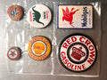 6 Gas Station Button Magnets, different sizes SETA