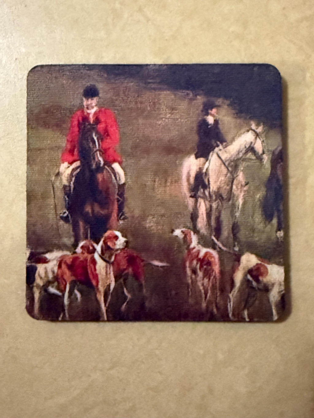 2 Coasters with Pictures of Equestrian Fox Hunting images