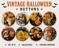 8 Halloween Fridge Magnet buttons, pinbacks, flatbacks Set 1, you choose size and style