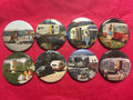 Retro Trailer Buttons: Vintage Camper Pinbacks, Magnets, Flatbacks - Set 1