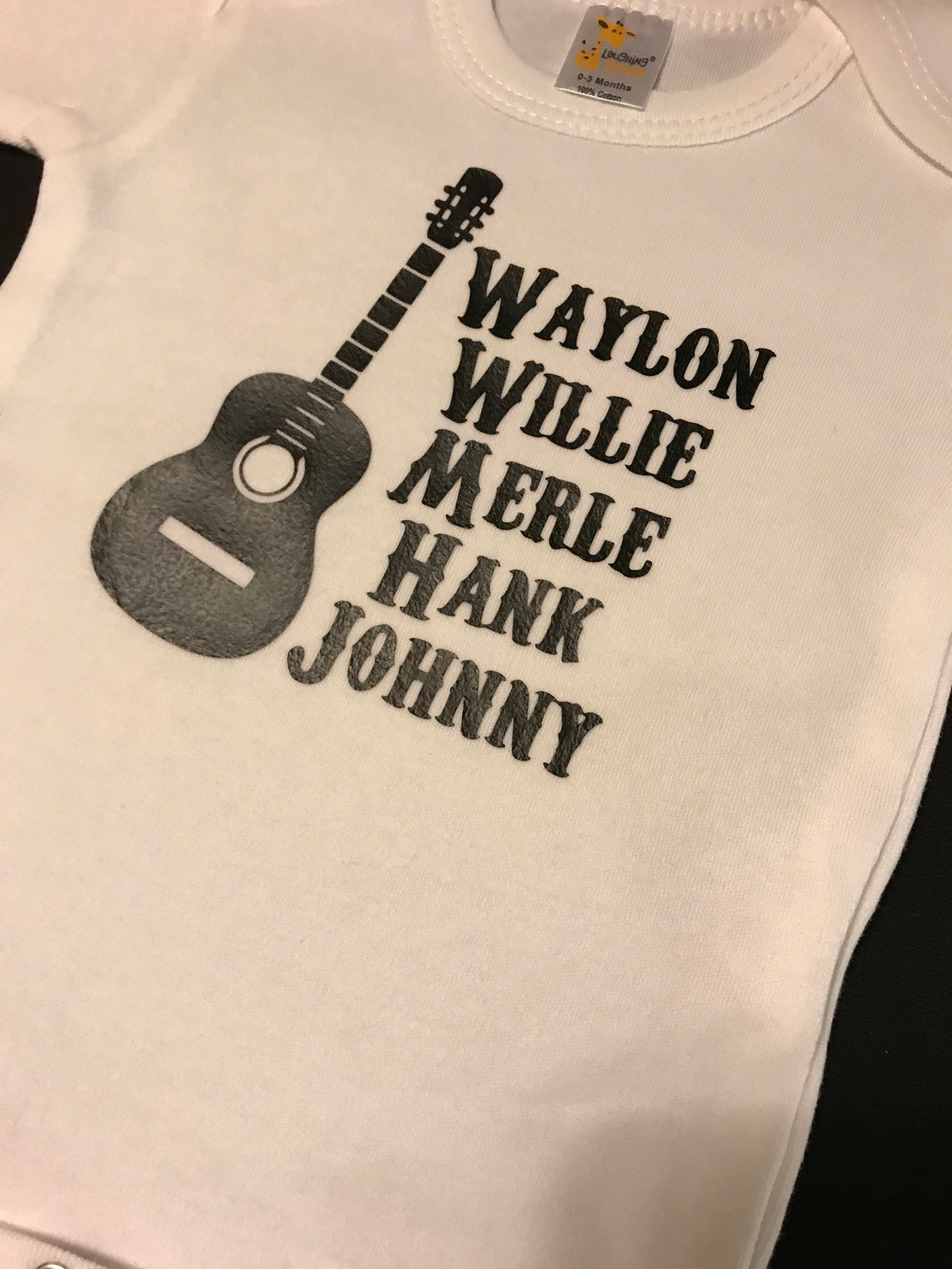 Country Western Baby Onesie, Waylon, Willie, Merle, hank, Johnny Onesies or Toddler Shirts