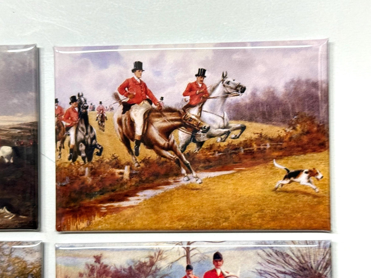 6 Equestrian fridge magnets or pinback buttons  2x3 inch