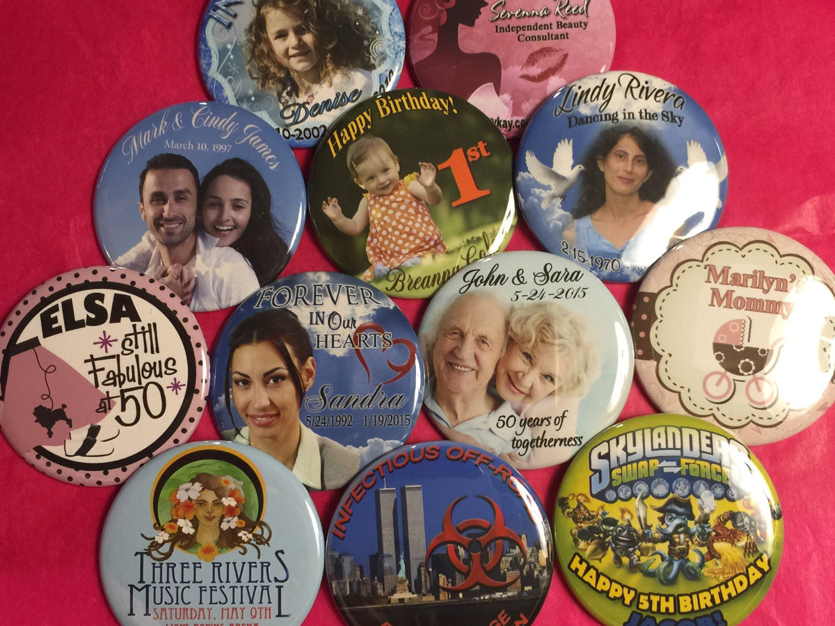 1.25" Custom Buttons: Personalized Pinbacks, Magnets, Flatbacks