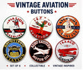 6 Aviation signs, Pin-back buttons or Magnet Buttons. Several sizes/styles available