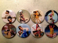 8 Pinup Girl Buttons Vintage Retro (Set 2) Several Button Sizes and Styles to choose from.