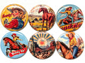 6 Cowgirl Fridge Magnets, pinbacks, flatbacks and more.  Choose your size/style. (s5)