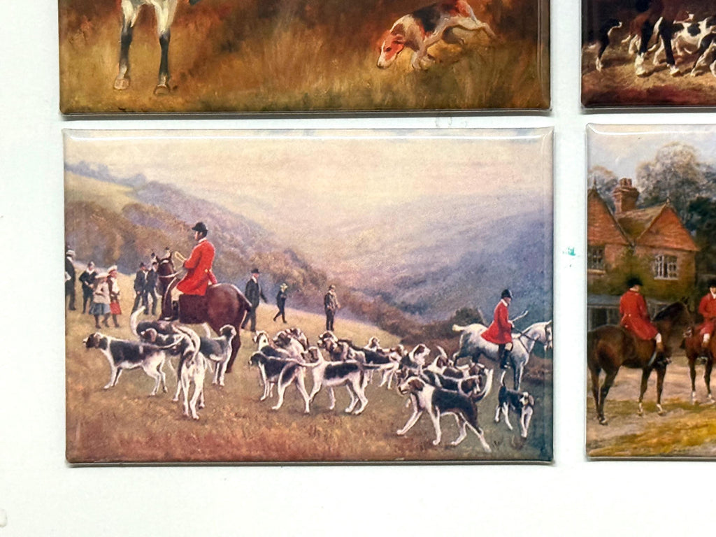6 Equestrian fridge magnets or pinback buttons  2x3 inch