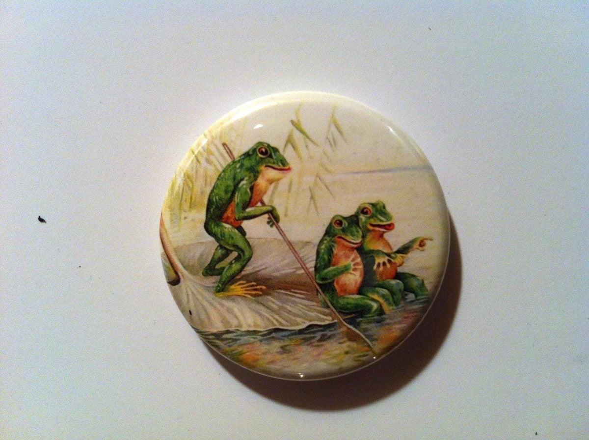 Frog Fridge Magnets: Vintage Toad Art, Set of 8