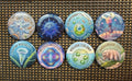 More Micro Wonders: Colorful Microorganism Button or Magnet Set (Set of 8)