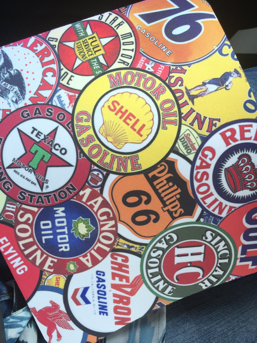 Vintage Gas Station Signs Mousepad: Customizable Artwork
