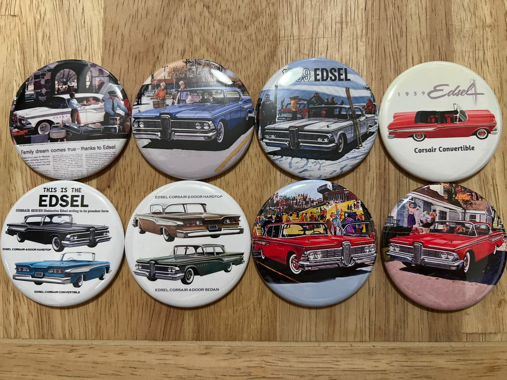 Ford Edsel Corsair Buttons: Pinback, Magnet, Flatback & More