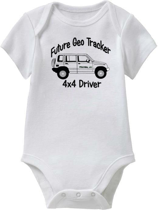Geo Tracker 2 Door or 4 Door "Future 4x4 Driver" Baby Onesies or Toddler T-Shirt