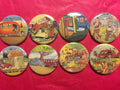 Vintage Trailer Buttons: Retro Camper Set (Pinbacks, Magnets)