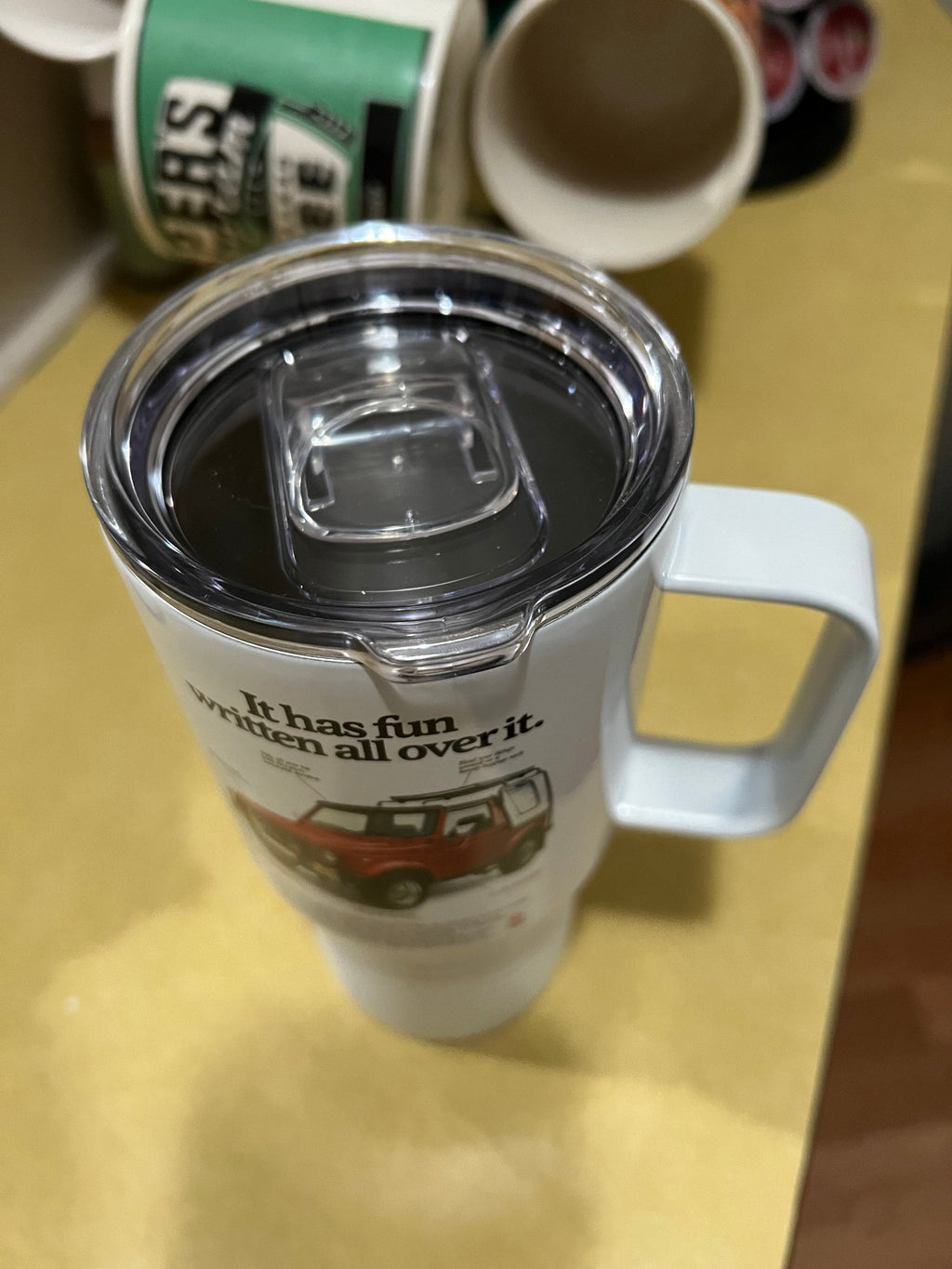 Suzuki Samurai/Sidekick Travel Mug: Vintage Auto Ad, Stainless Steel 20 oz